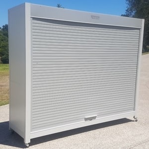 Outdoor storage locker roller shutter door